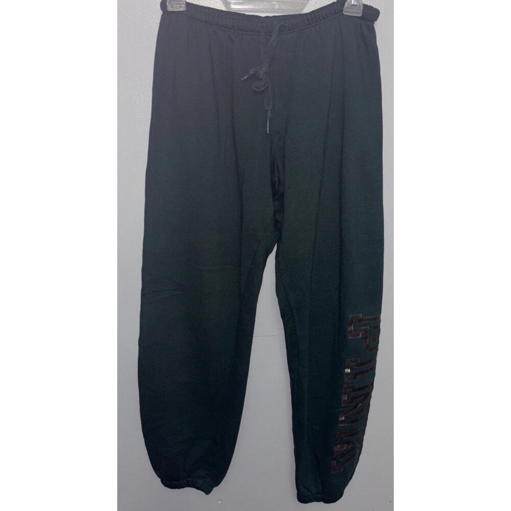 VICTORIA’S SECRET PINK Green Sweatpants With  Gold  Lettering Size Small .